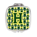 Carolines Treasures Letter H Football Green and Yellow Compact Mirror CJ1075-HSCM